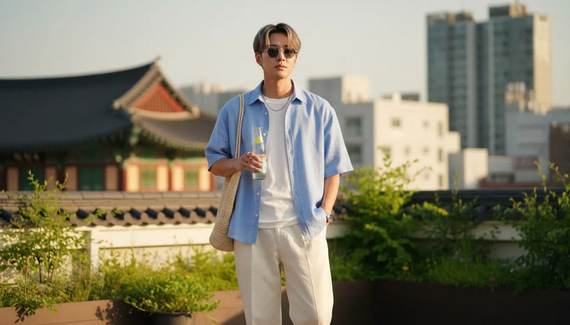 Adopter le korean summer outfit men pour un été stylé