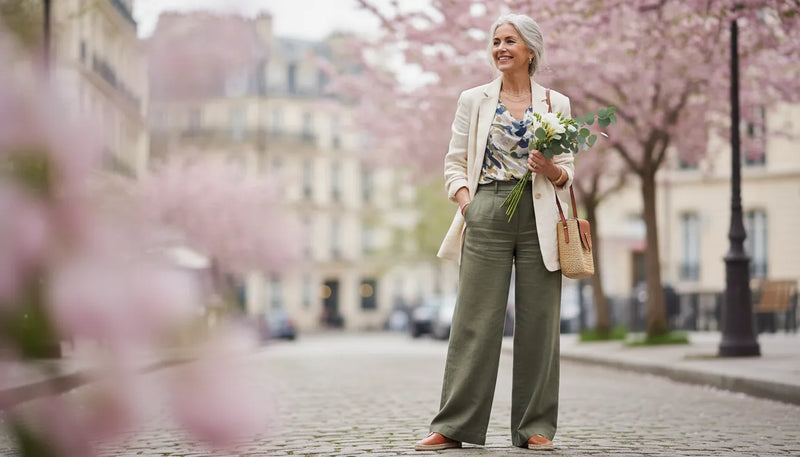 L'élégance du printemps : composer des looks décontractés après 50 ans