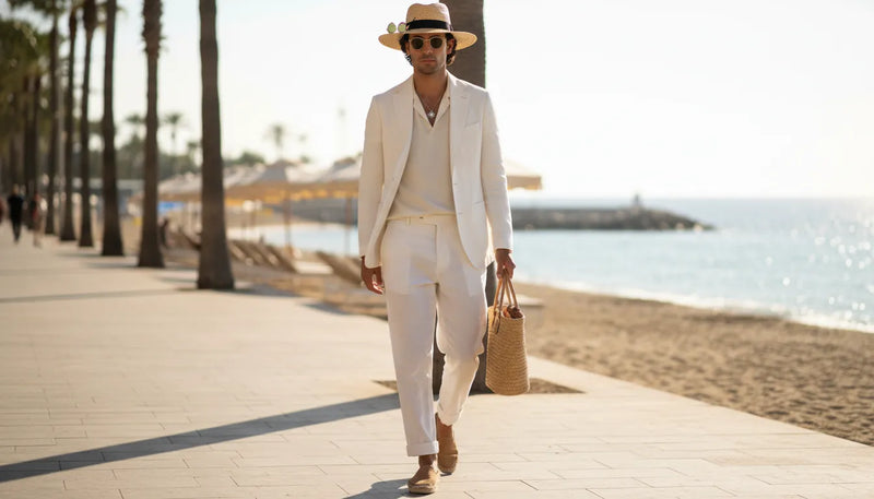 L'élégance solaire : maîtriser la tenue d'été blanche pour homme