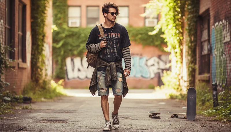 Le style grunge homme en été : l'art de l'allure rebelle et décontractée