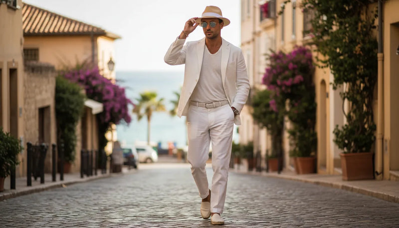 Maîtriser le look tout en blanc pour homme cet été