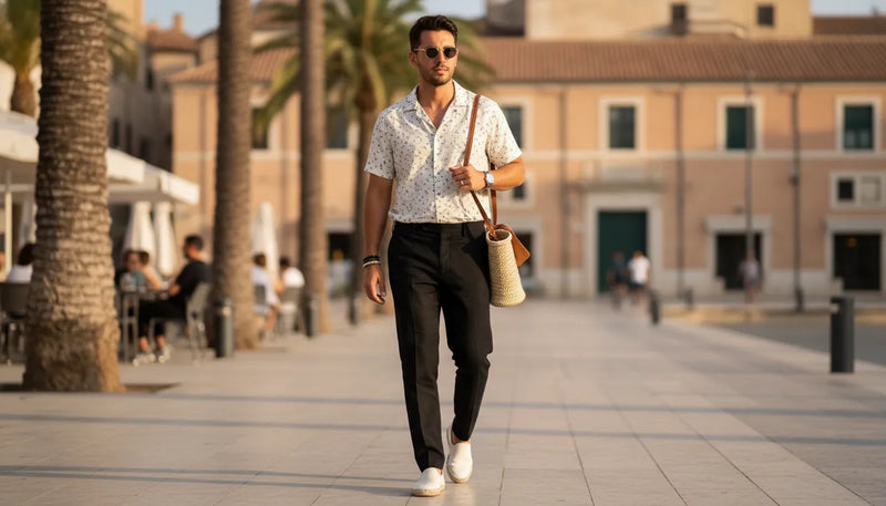 Porter le pantalon noir en été : idées de tenues pour homme