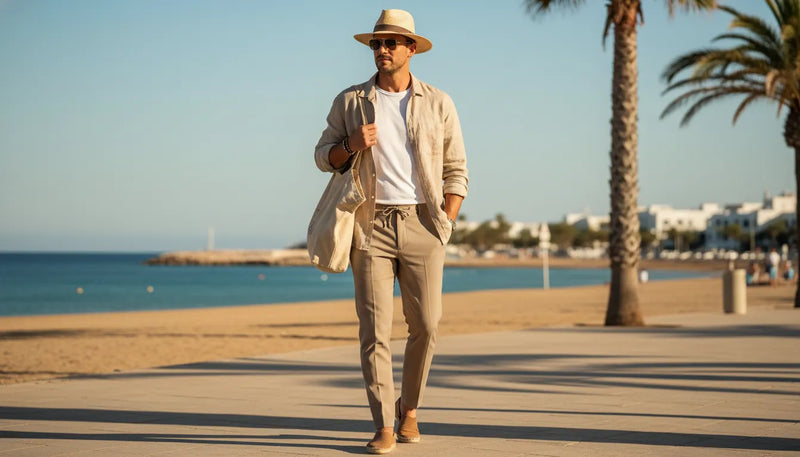 Tenue d'été beige homme : l'art du style solaire