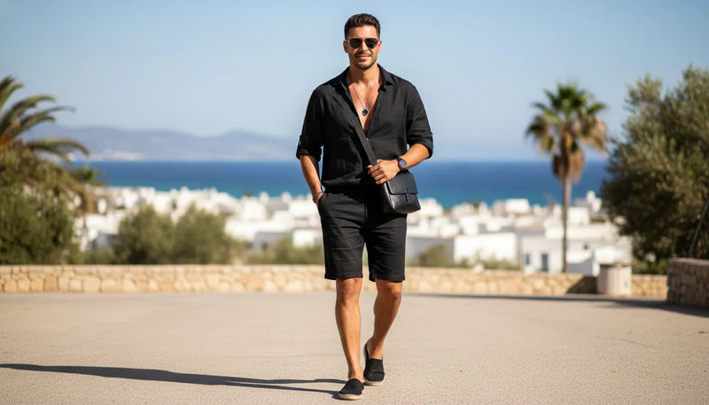Tenue d'été noire homme : l'art de porter du noir sous le soleil