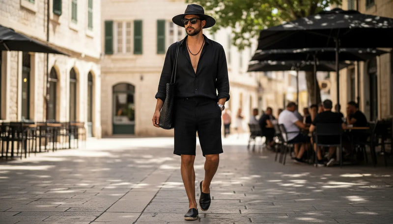 Tenue d'été noire homme : maîtriser le look total black