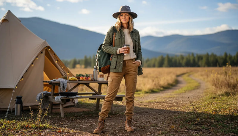 Tenue de camping pour femme : le style au grand air