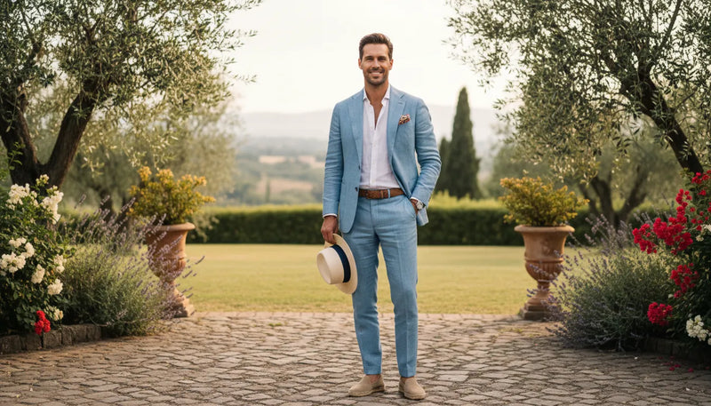 Tenue de mariage homme en extérieur : l'art du style estival