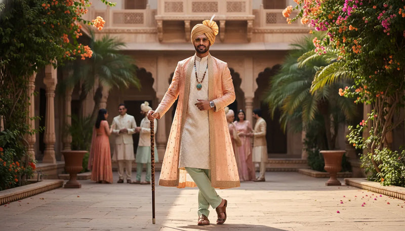Tenue de mariage indien pour homme en plein été