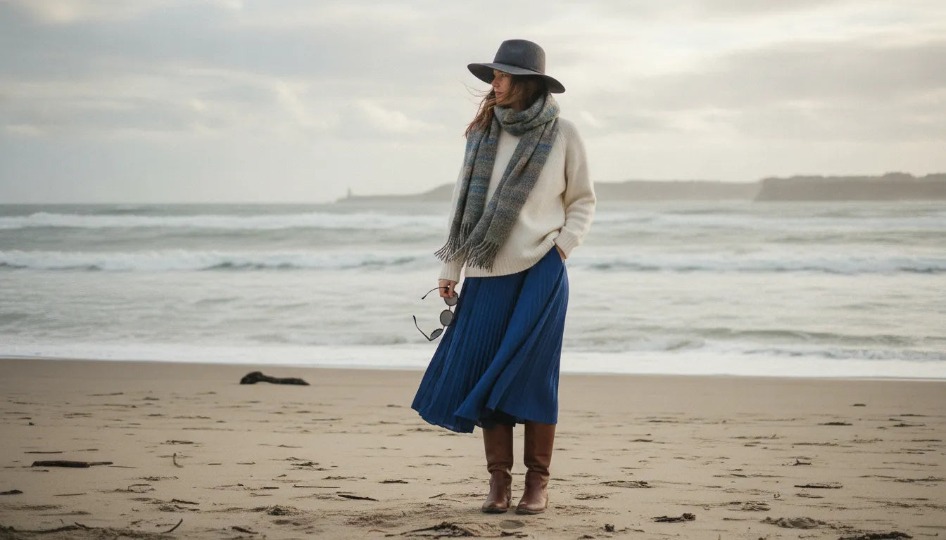 Tenue de plage hiver femme : l'élégance face à l'océan