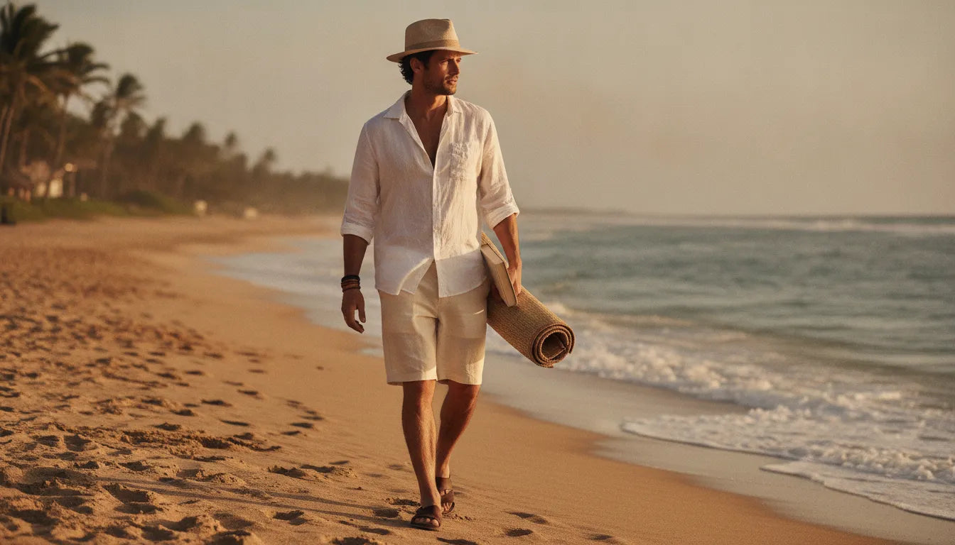 Tenue de plage pour homme en lin : l'élégance décontractée
