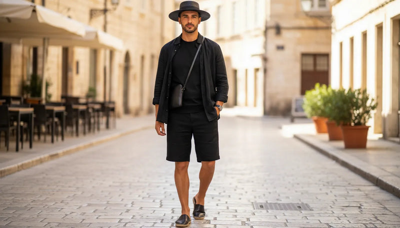 Tenues d'été noires pour homme : l'art du monochrome chic