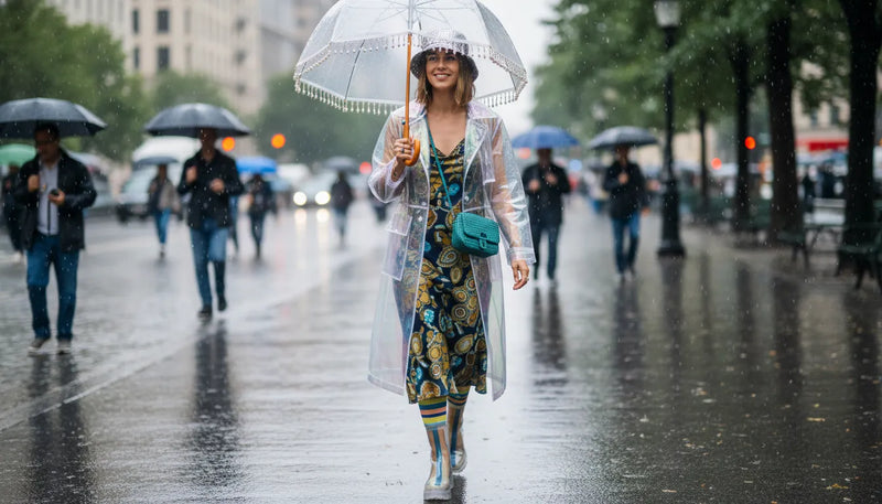 Tenues de pluie en été : comment rester stylée sous l'orage