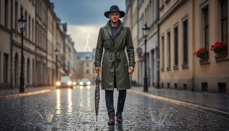 Tenues de pluie homme : rester stylé sous l'orage d'été