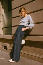 Belt Buckle Mohair and Wool Jumper - Lilac Blue