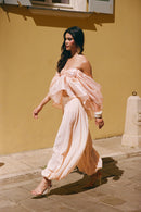 Haut Dos Nu En Organza Et À Volants - Abricot