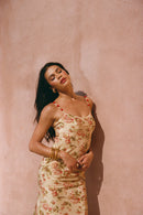Vintage Print Crepe Dress - Roseraie