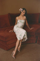 Robe À Sequins Et À Imprimé - Feuilles