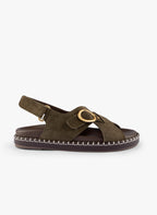Sandalias Adèle - Piel Velour - Caqui