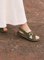 Sandalias Adèle - Piel Velour - Caqui