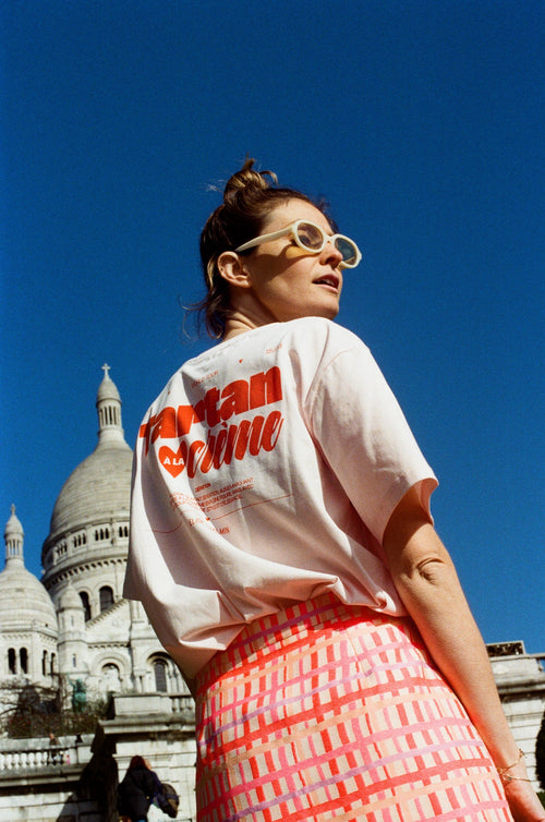 Camiseta TARTÁN CREMA