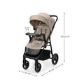 Klapvogn Trig 3 med bakkebord - Beige