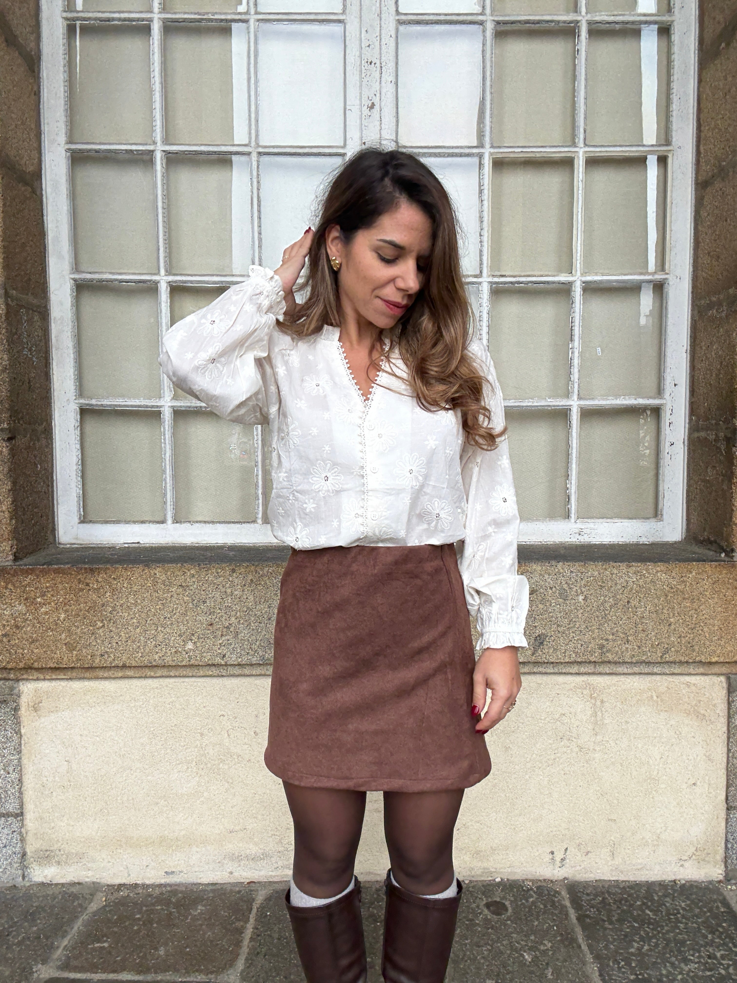 Irène faux suede skirt