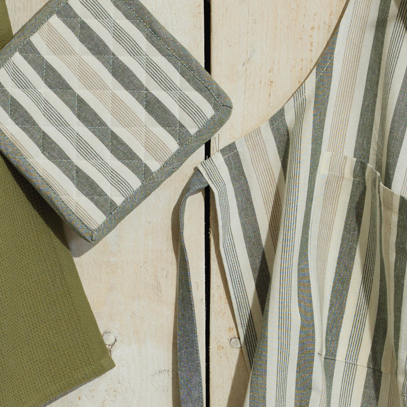 Ensemble Tablier, Gant De Cuisine & Manique - Arthur - Vert