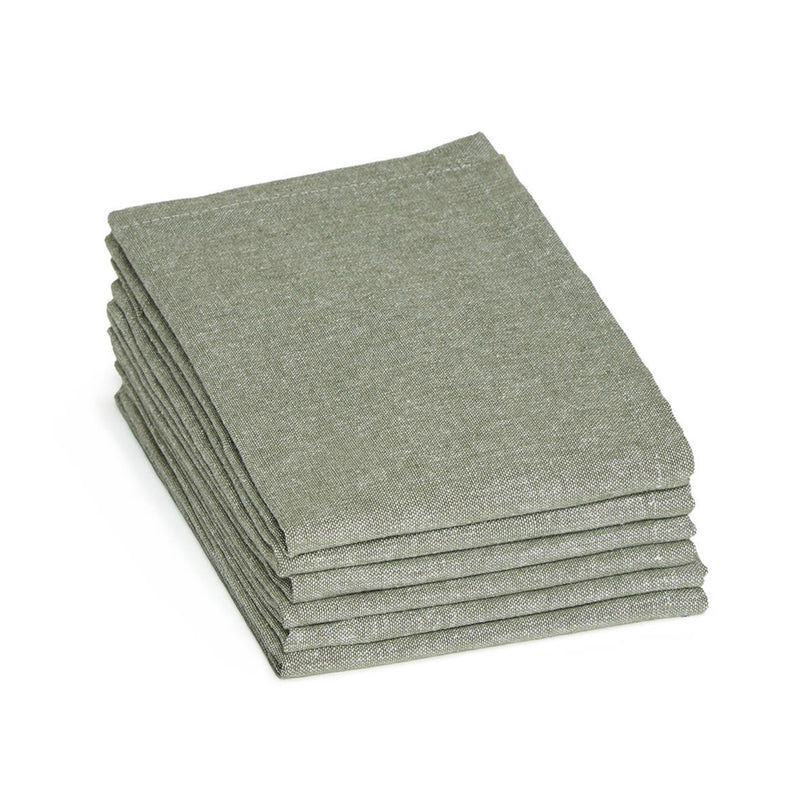 Set De 6 Serviettes - Chambray - Vert Foncé