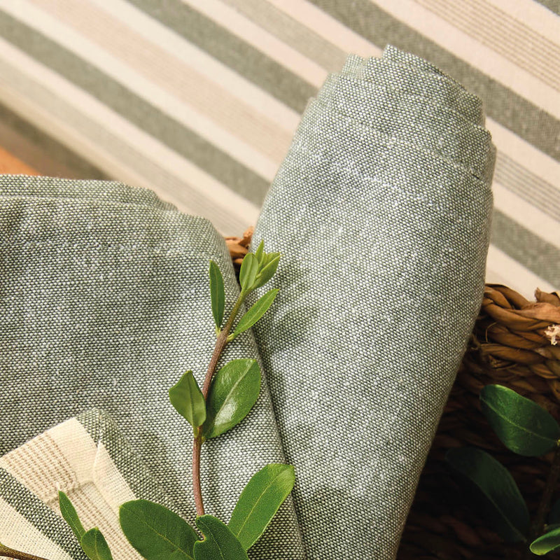 Set De 6 Serviettes - Chambray - Vert Foncé