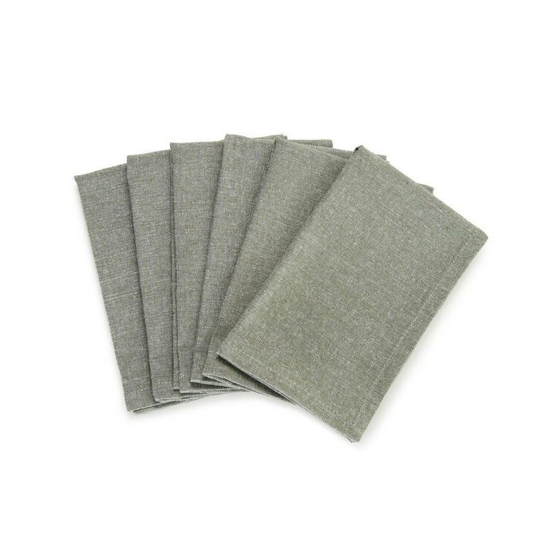Set De 6 Serviettes - Chambray - Vert Foncé