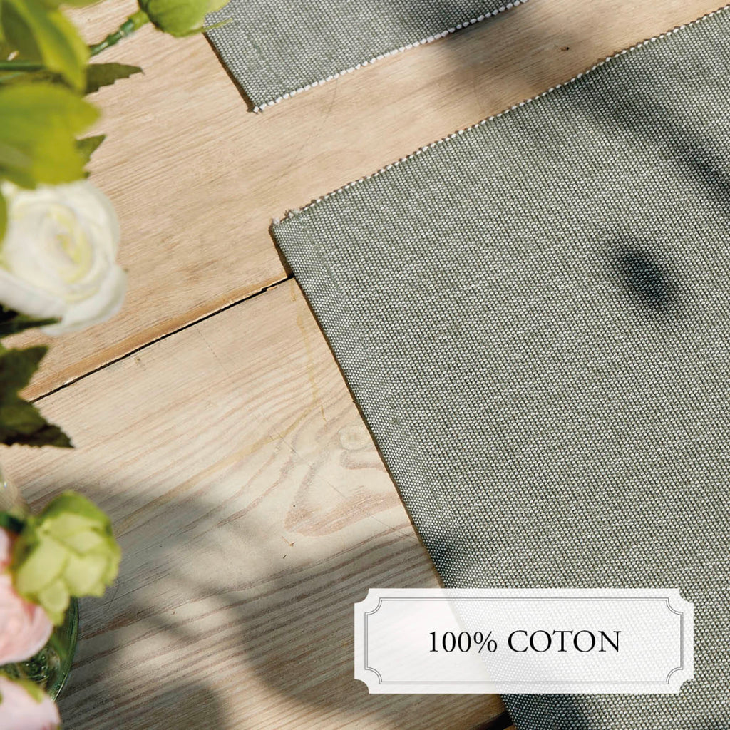Juego de 4 manteles individuales - Chambray - Verde oscuro