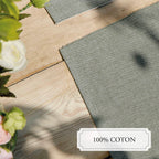 Juego de 4 manteles individuales - Chambray - Verde oscuro