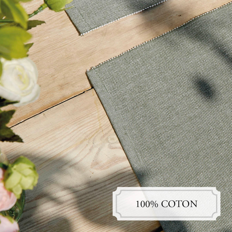 Ensemble De 4 Sets De Table - Chambray - Vert Foncé