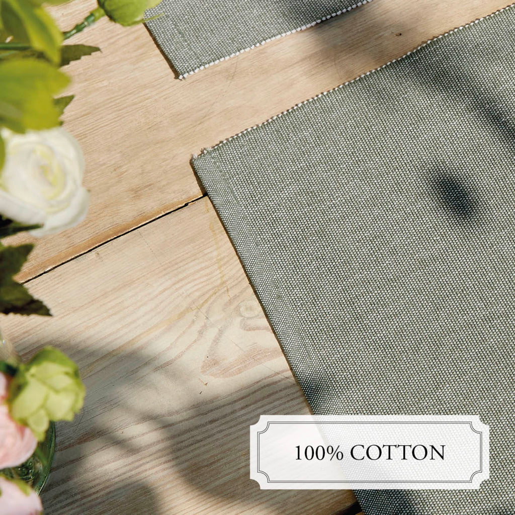 Juego de 4 manteles individuales - Chambray - Verde oscuro