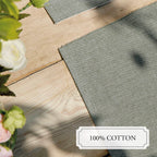 Juego de 4 manteles individuales - Chambray - Verde oscuro