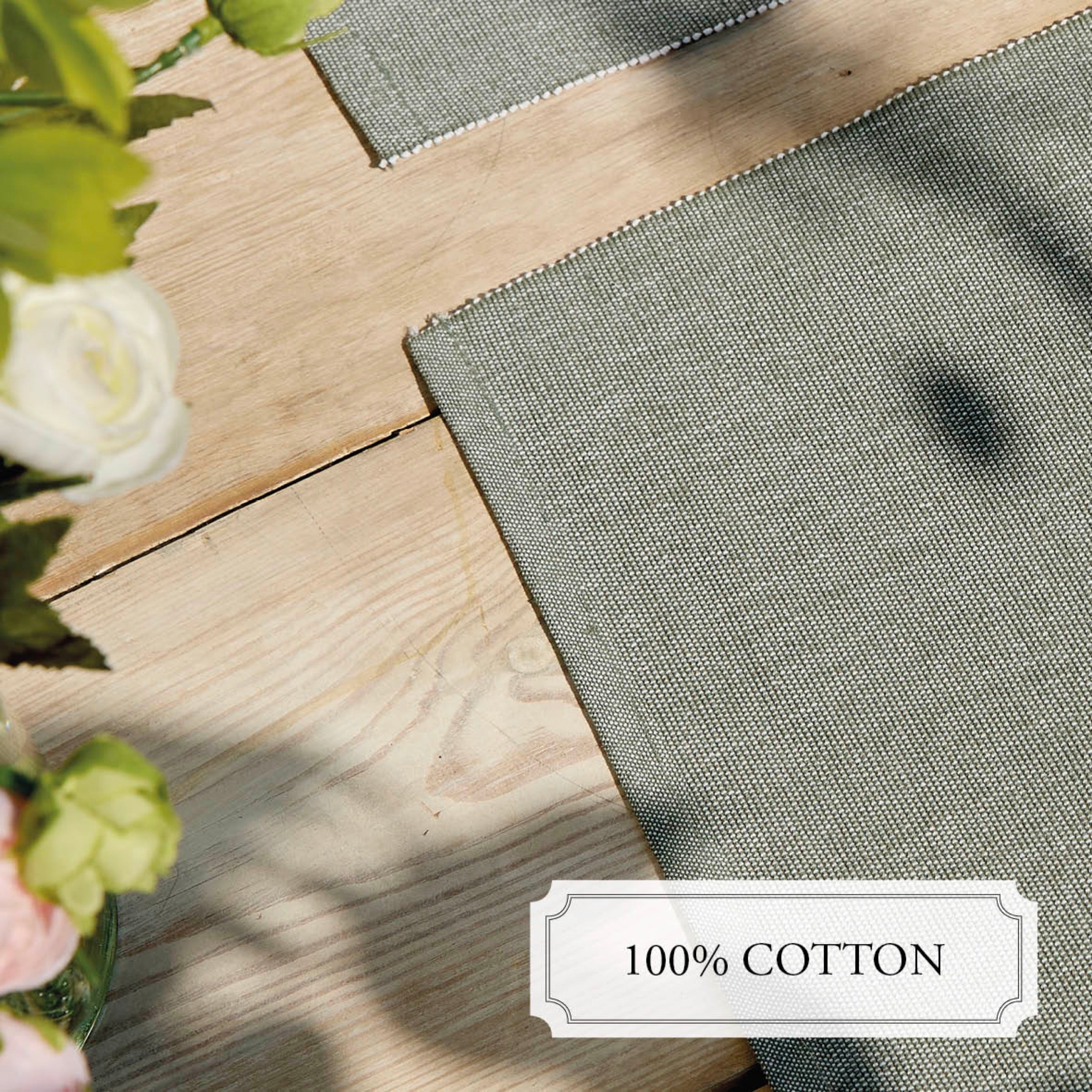 Juego de 4 manteles individuales - Chambray - Verde oscuro