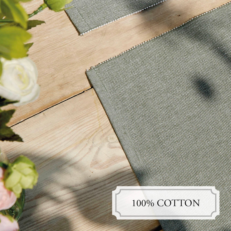 Ensemble De 4 Sets De Table - Chambray - Vert Foncé