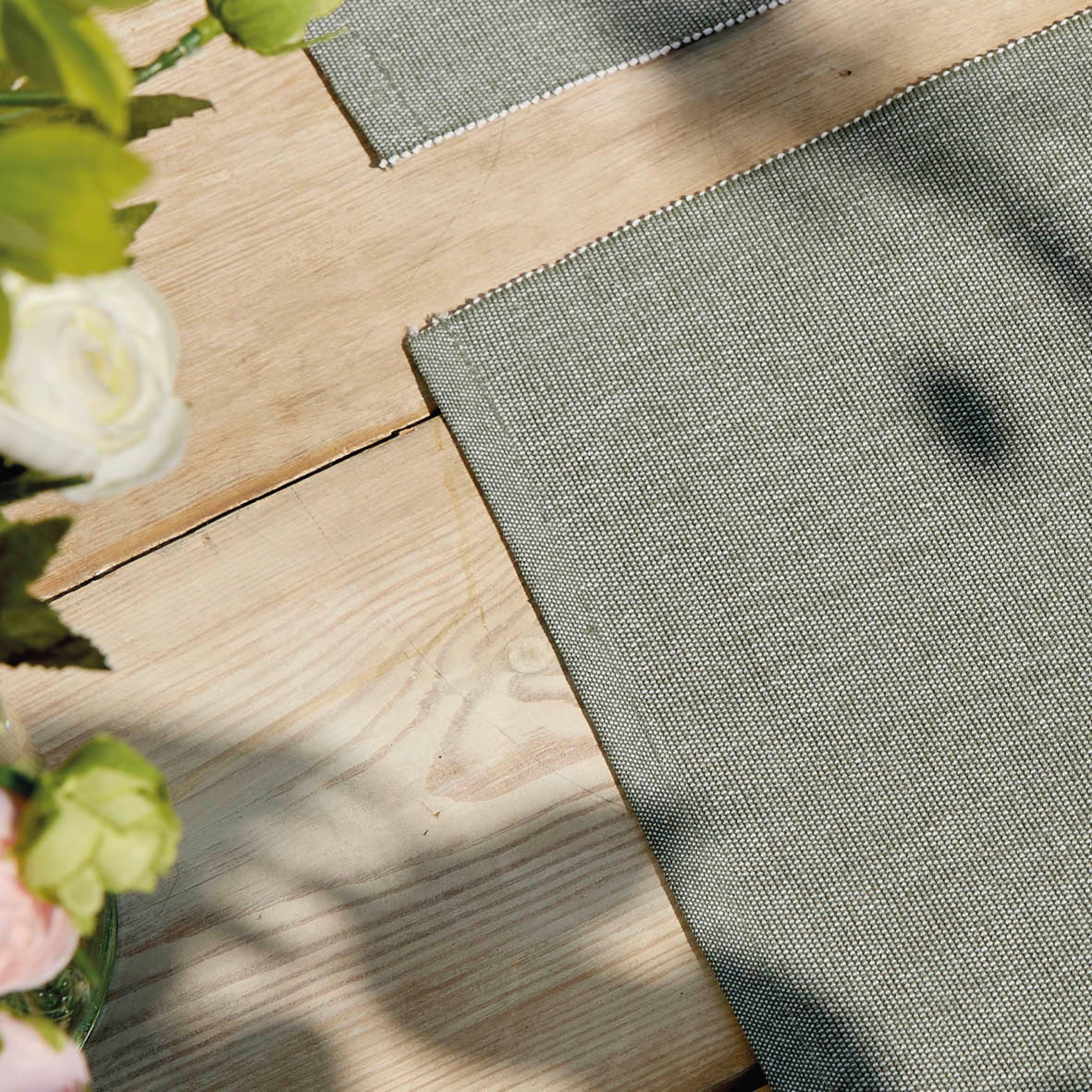 Juego de 4 manteles individuales - Chambray - Verde oscuro