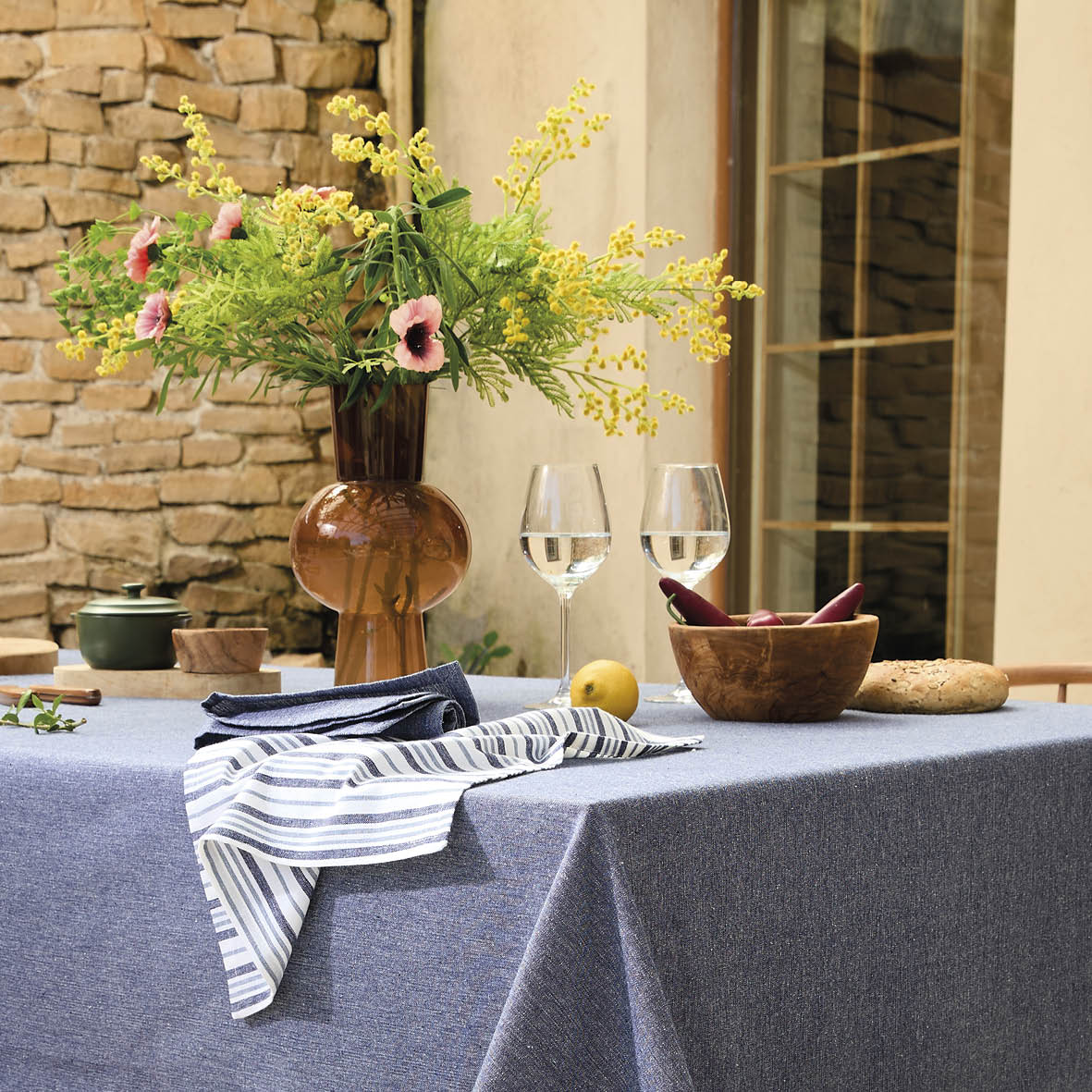 Sauter - Set De 3 Torchons De Cuisine - Nina - 100% Coton - Bleu