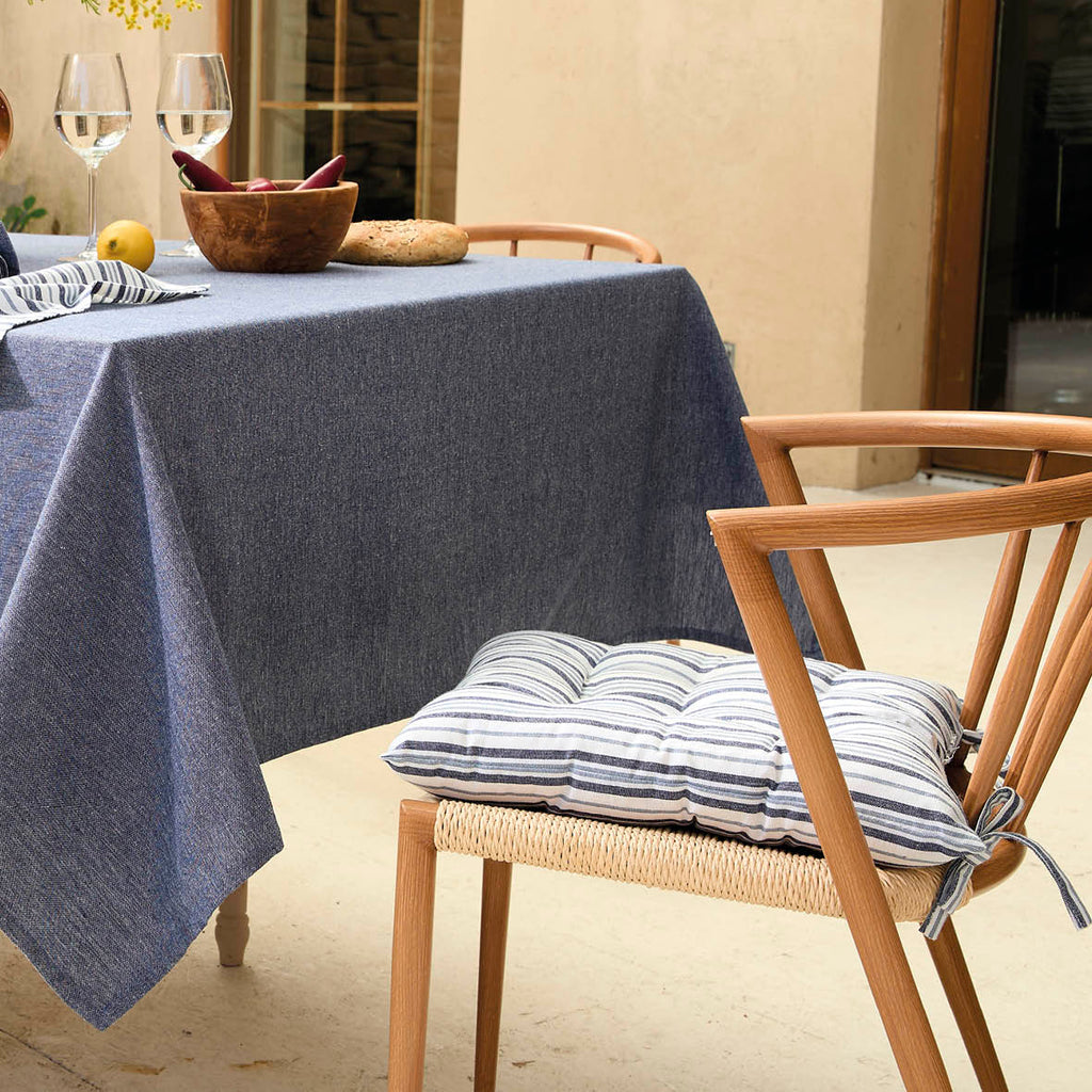 Sauter - Cuscino Per Sedia - Nina - 100% Cotone - Blu