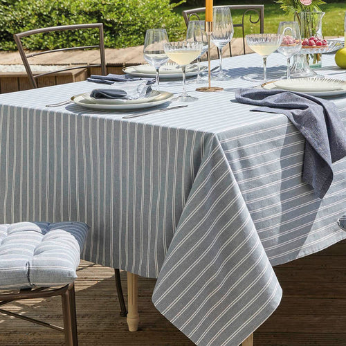 Nappe Coton - Rayé Bleu