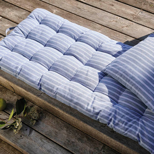 Matelas De Sol Coton - Rayé Bleu