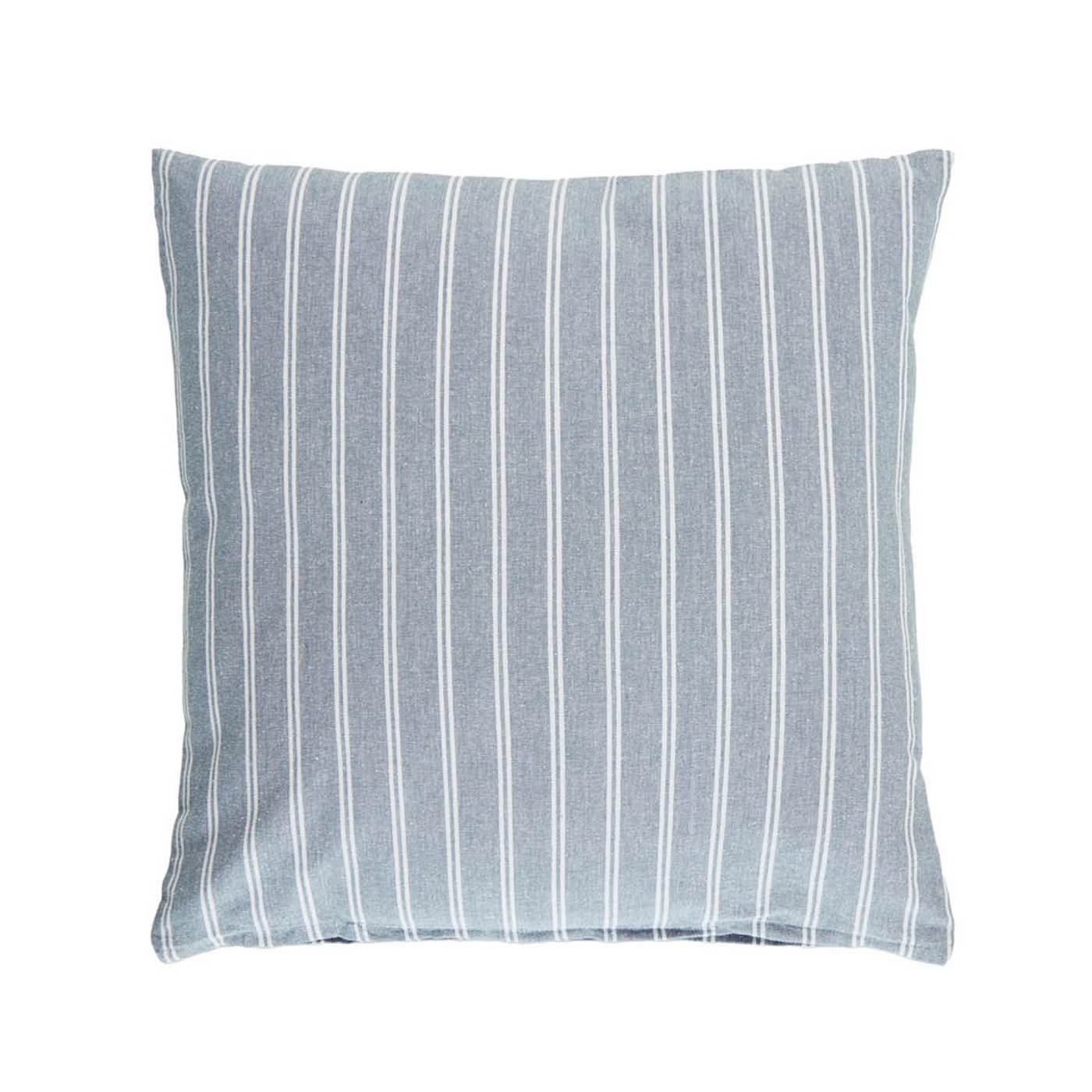 Coussin Coton - Rayé Bleu