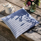 Coussin Coton - Rayé Bleu