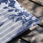 Coussin Coton - Rayé Bleu