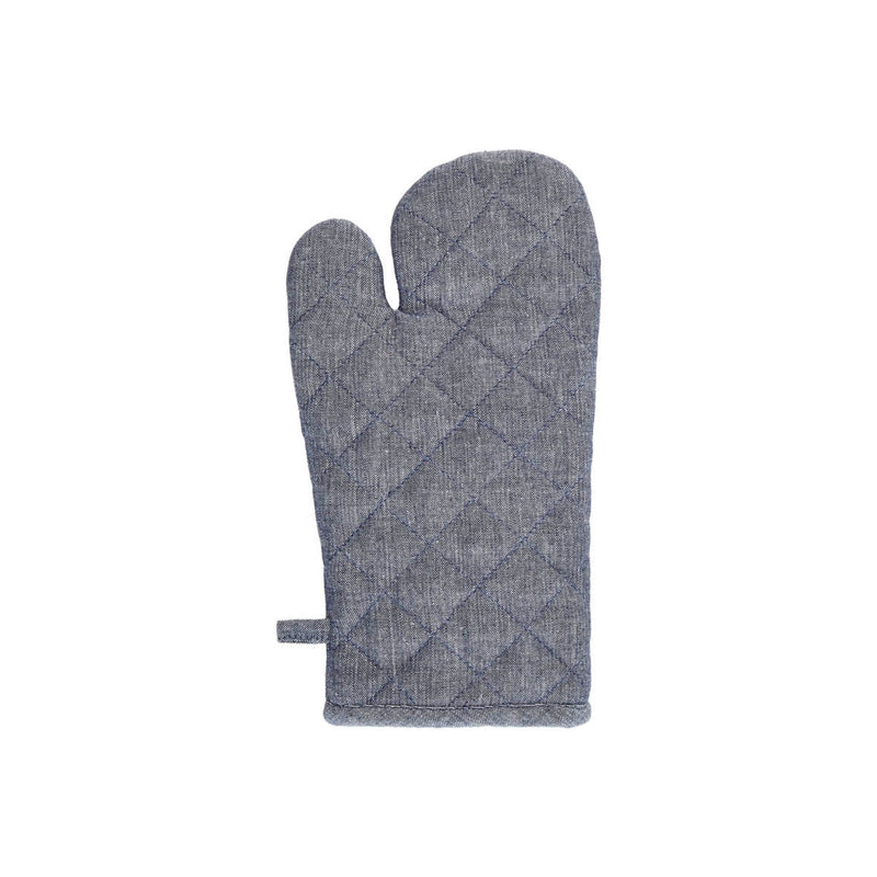 Ensemble Tablier, Gant De Cuisine & Manique - Chambray - Bleu Foncé