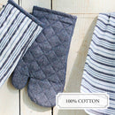 Ensemble Tablier, Gant De Cuisine & Manique - Chambray - Bleu Foncé