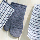 Ensemble Tablier, Gant De Cuisine & Manique - Chambray - Bleu Foncé