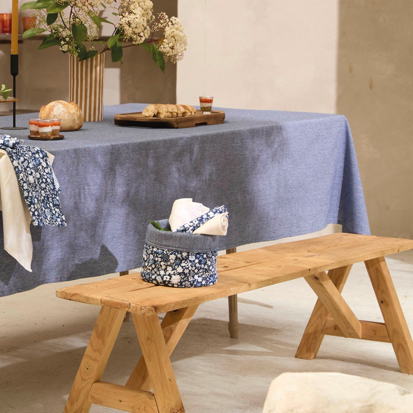 Mantel - Chambray - Azul Oscuro - 5 Tallas