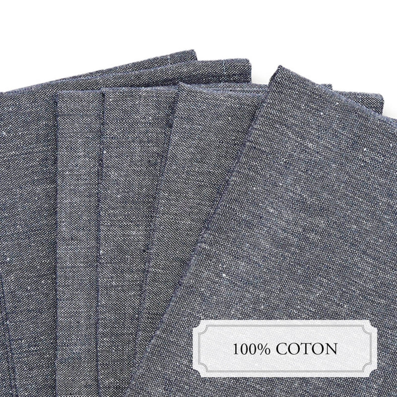 Set De 6 Serviettes - Chambray - Bleu Foncé
